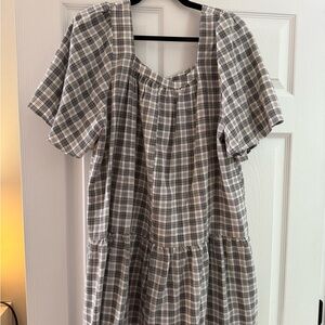 Plaid Short Sleeve Dress